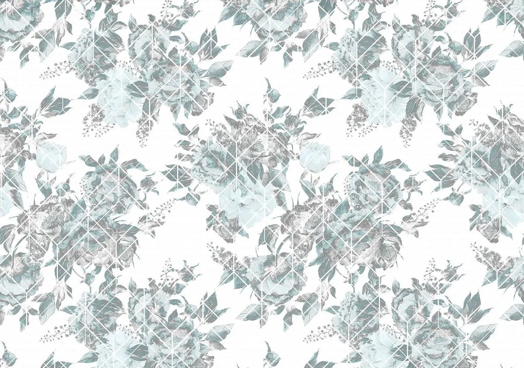 Fototapet - Flori - albastru gri (152,5x104 cm), în 8 de alte dimensiuni noi