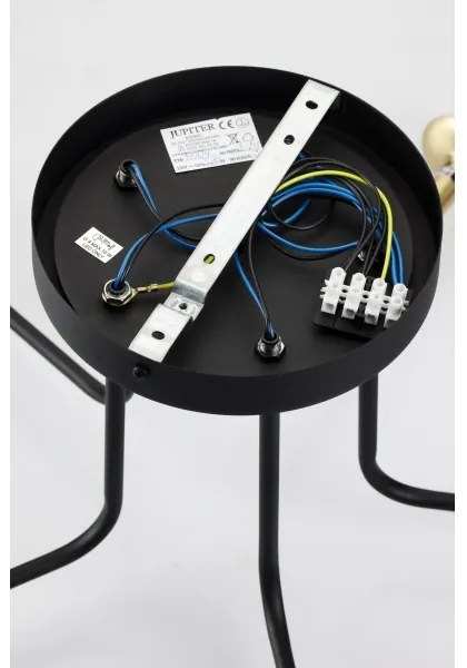 Lustră pe tijă Jupiter 2038 BURANO 5xG9/10W/230V negru/auriu/bej