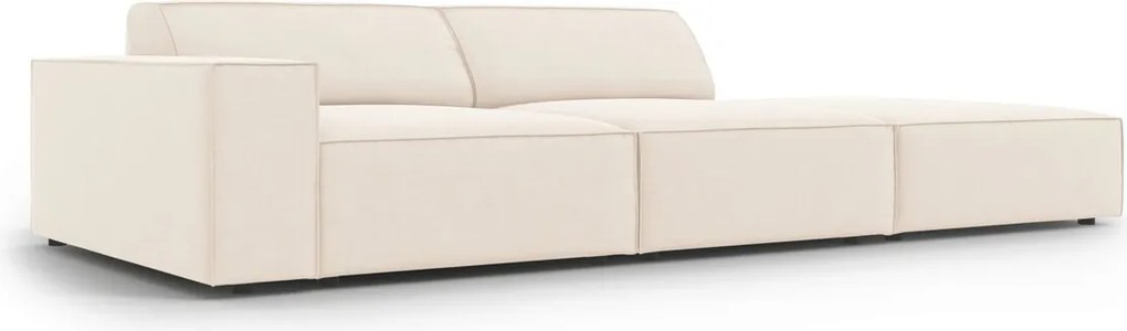 Canapea 3 locuri cotiera dreapta, Jodie, Micadoni Home, BL, 262x102x70 cm, catifea, bej deschis