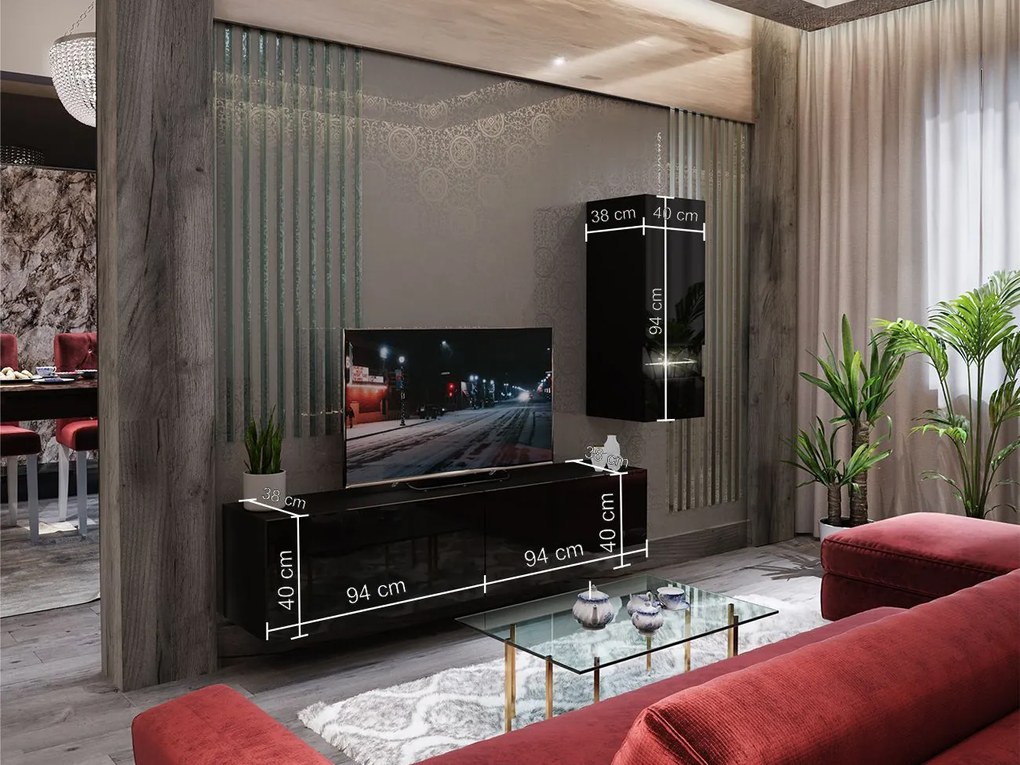 Mobilier living Bladmont (alb + alb lucios). 1007705
