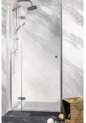 Ușă duș batantă Sanotechnik Sanoflex Symphony, 115-117x195 cm, sticlă securizată transparentă, profil crom, stânga