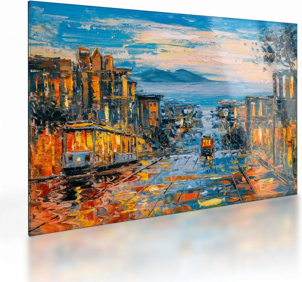 Tablou pe sticlă - Telecabină, San Francisco (70x50 cm)