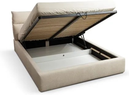 Pat tapițat BASIL 160x200 cm, fără saltea, bej