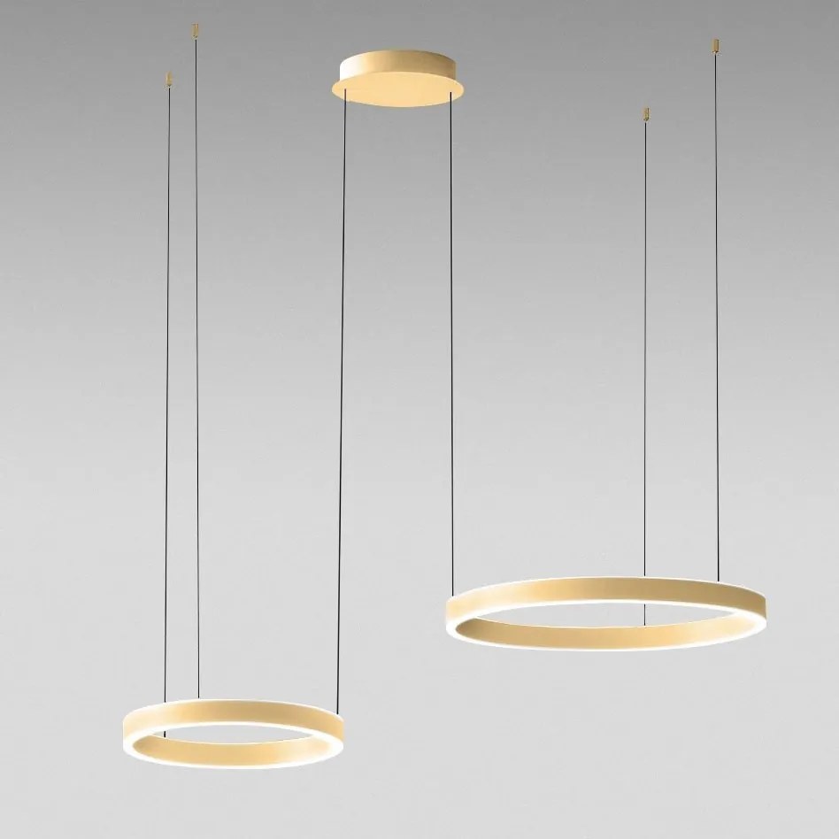 Lustra LED circulara cu 2 inele 60/40cm CRISEIDE, alb, negru sau auriu