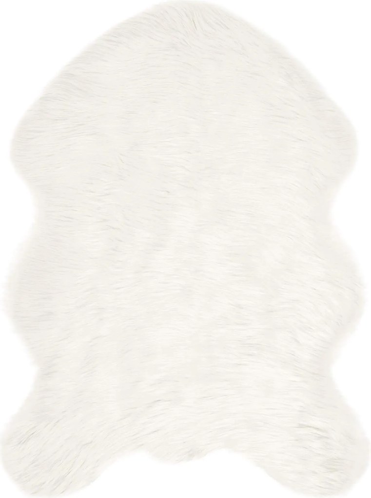 vidaXL Covor din Lână Faux Tafalla Alb 80 x 120 cm Poliester