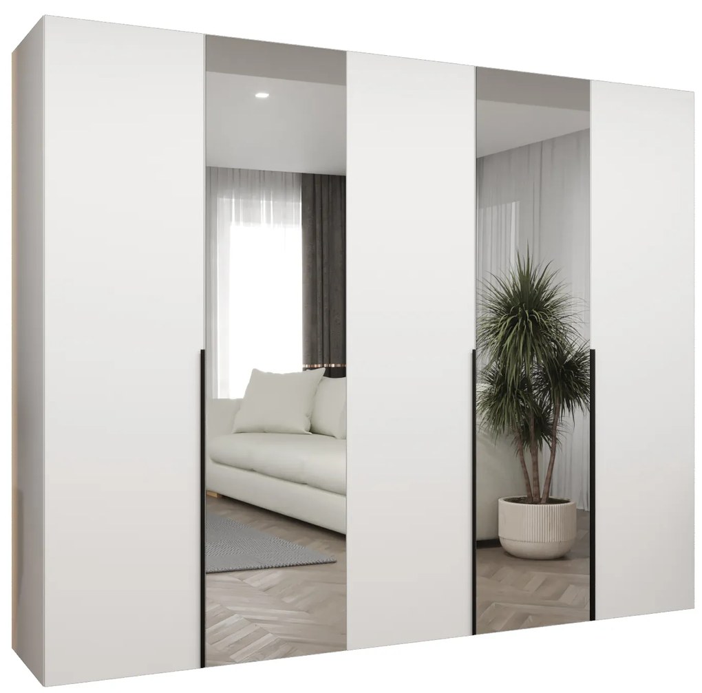 Dulap de haine 250 cm Alice 2 (alb + Negru). 1126181