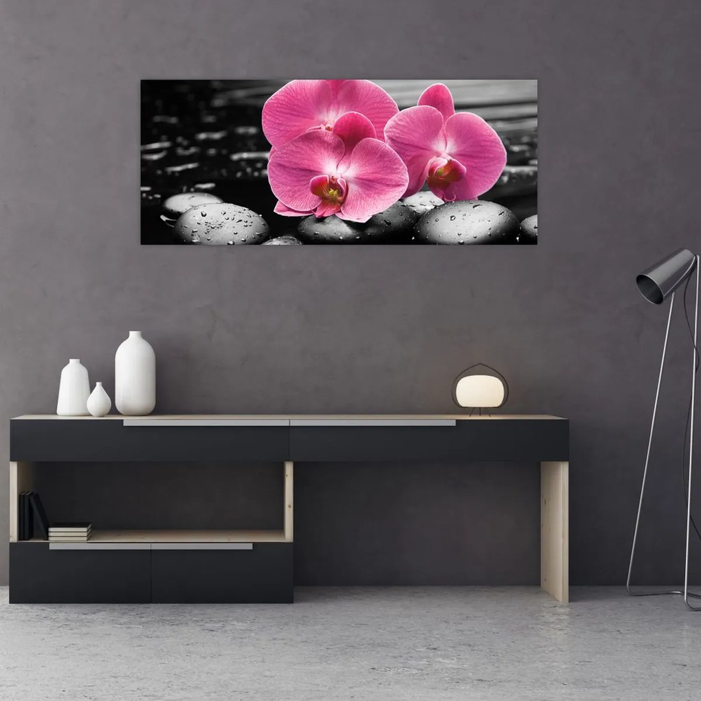Tablou - Orhidee roz (120x50 cm)