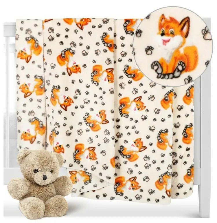 Bellatex Pătură pentru copii Ella Fox portocaliu,alb, 100 x 150 cm