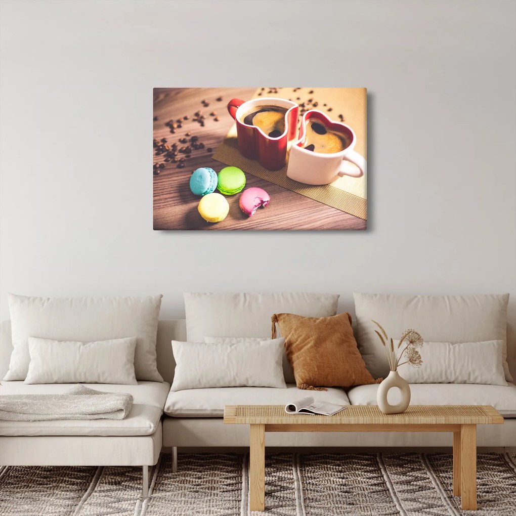 Tablou cu cafea și macarooni (90x60 cm)