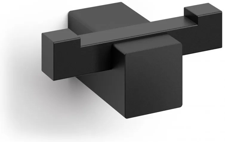 Cuier dublu pentru prosoape CARVO, culoare neagră - ZACK