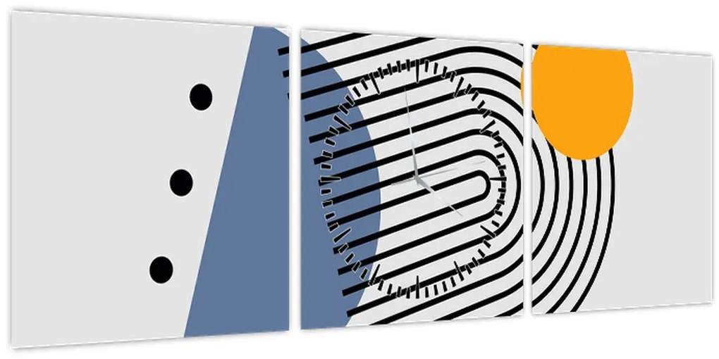 Tablou - Abstracție minimalistă N⁰2 (cu ceas) (90x30 cm)