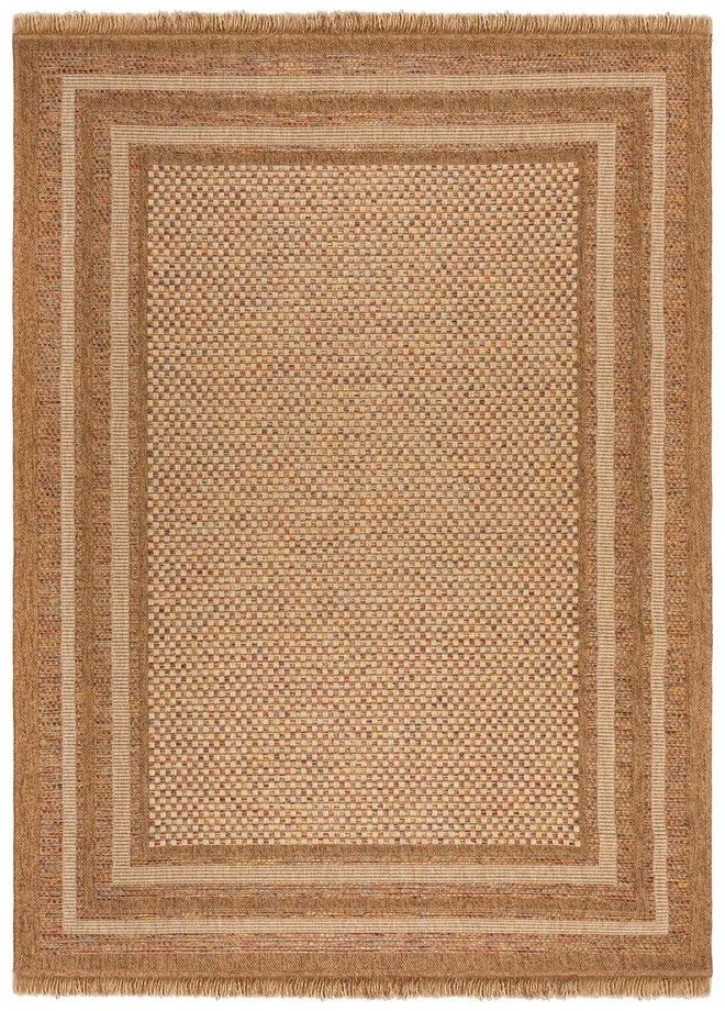 Covor pentru exterior și interior în culoare naturală 120x170 cm Layla Border – Flair Rugs