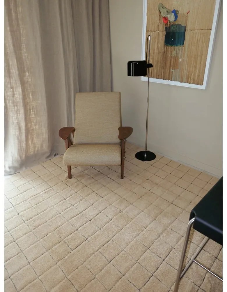 Covor tip traversă chihlimbar țesut manual din lână 80x230 cm Mosaic Amber – Lorena Canals