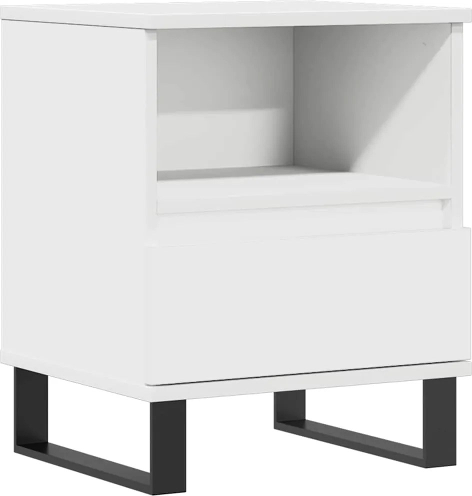 vidaXL Noptieră, alb, 40x35x50 cm, lemn prelucrat