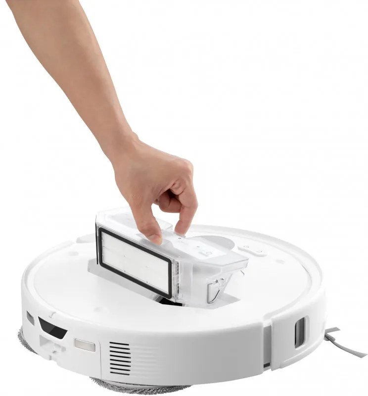 Aspirator robot cu statie de auto-golire Roborock Q Revo Curv QRC02-00, 18500 Pa, 6400 mAh, 66W, 3D Mapping LiDar, Autonomie pana la 4 ore, Alb