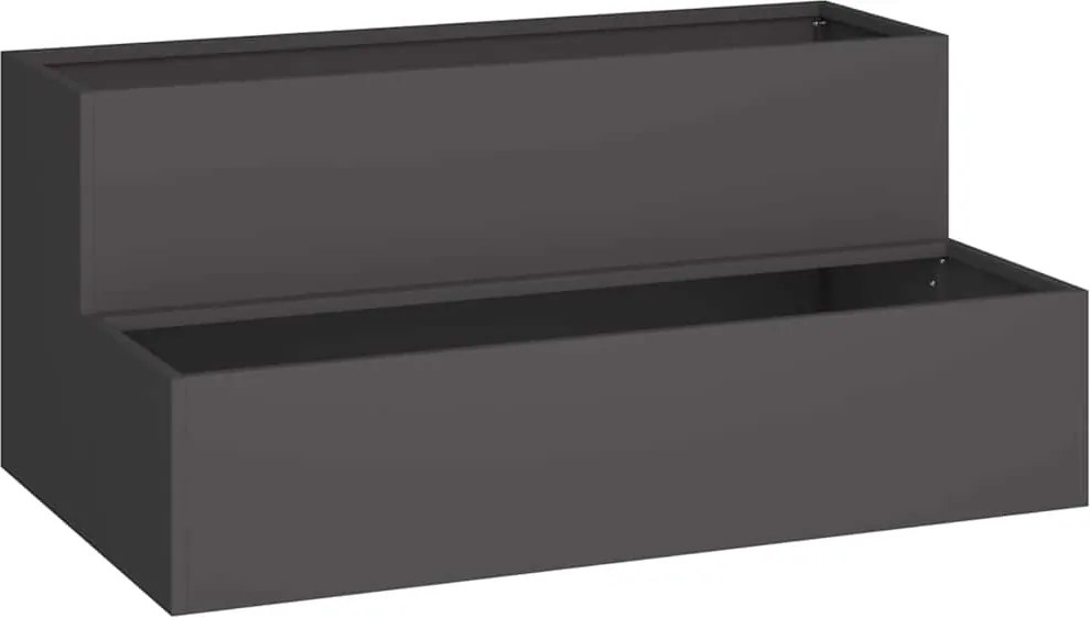 vidaXL Vază pentru Grădină Negru 100 x 60 x 45 cm Oțel laminat la rece