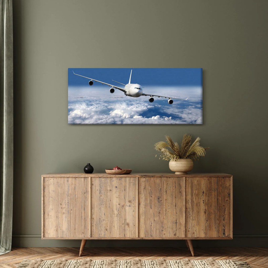 Tablou - Avion în nori (120x50 cm)