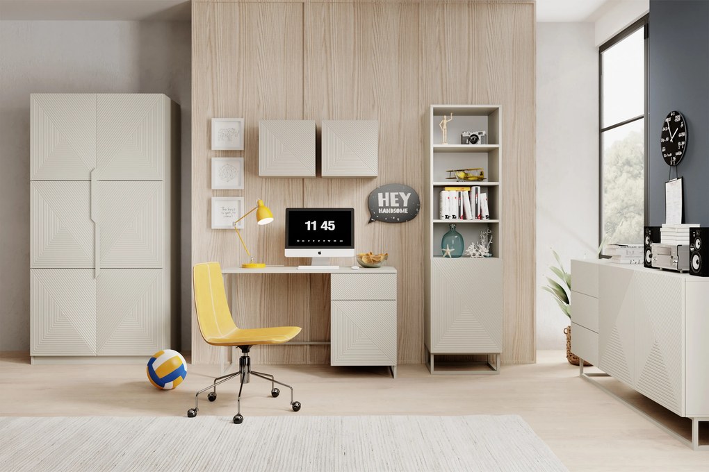 Biurou modern Asha 120 cm cu sertar - culoare cașmir / cadru cașmir