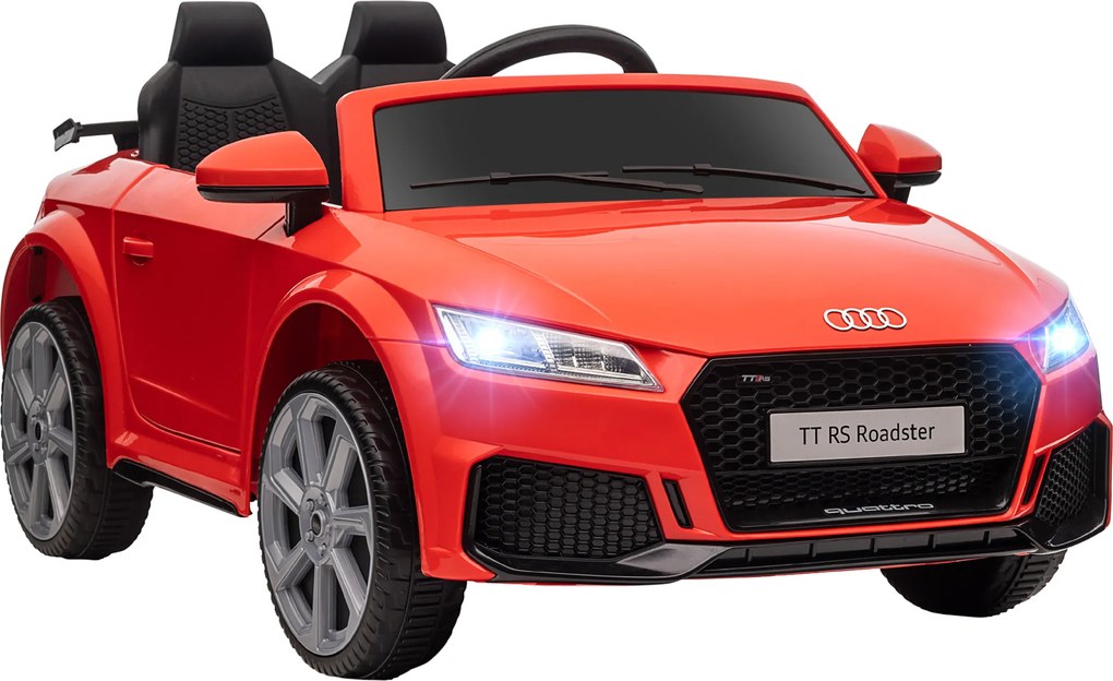 HOMCOM Mașină Electrică AUDI TT pentru Copii, Mașină Electrică cu Telecomandă, USB, Uși cu Deschidere și Faruri LED, 102x60x44 cm, Roșu