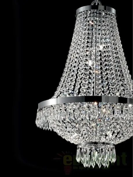 Lustra, Pendul cristal, inaltime reglabila, diam.45cm, Caesar SP9 cromo 041827