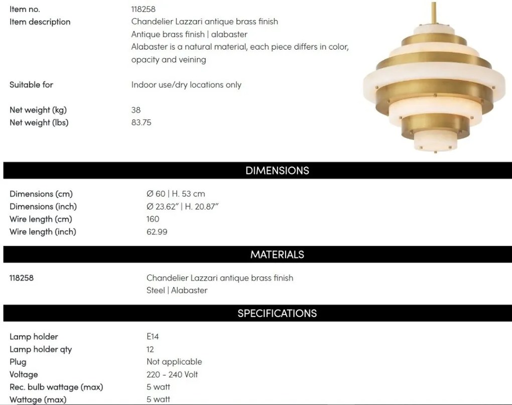 Candelabru LUX design deosebit Lazzari