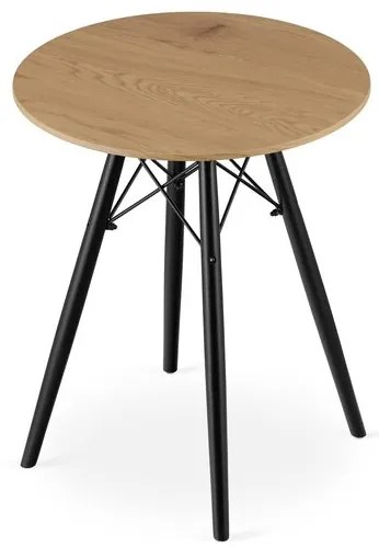 Masa stil scandinav, Artool, rotund, MDF si lemn, natur, 60x73 cm