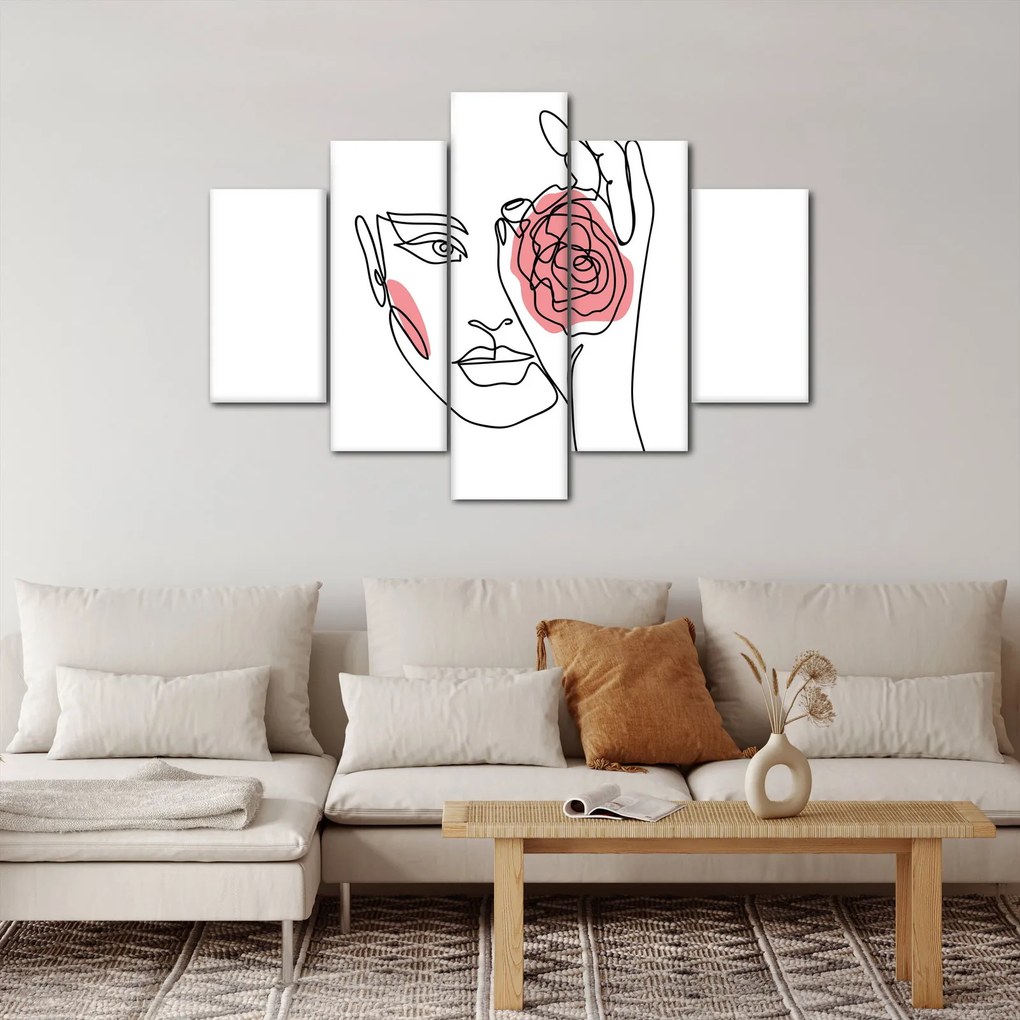 Tablou - Linie de artă față cu trandafir (150x105 cm)