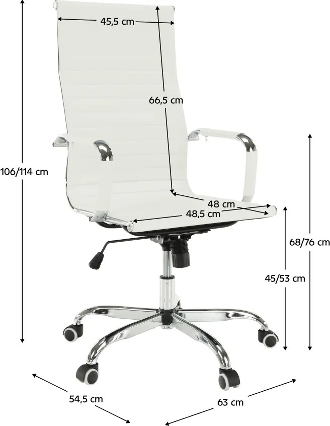 Scaun de birou, alb, AZURE 2 NEW