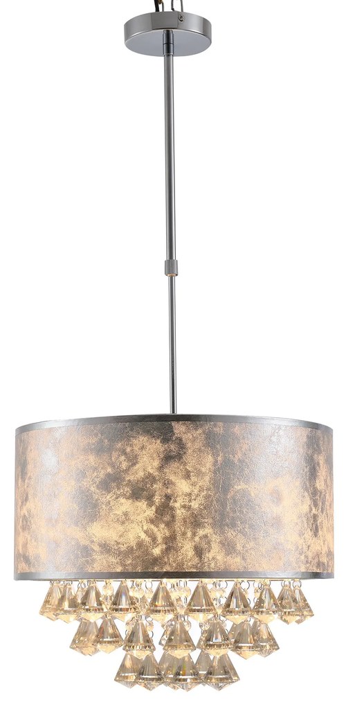 HOMCOM Candelabru Modern din Cristal Inaltime Reglabila, 44 Pandantive din Sticla