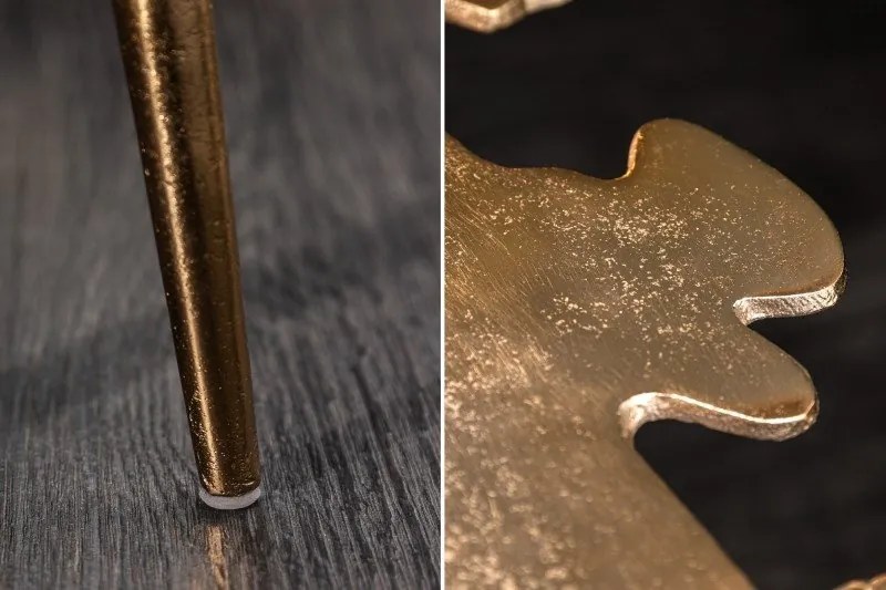 Masuta cu aspect deosebit Leaf 57cm, auriu