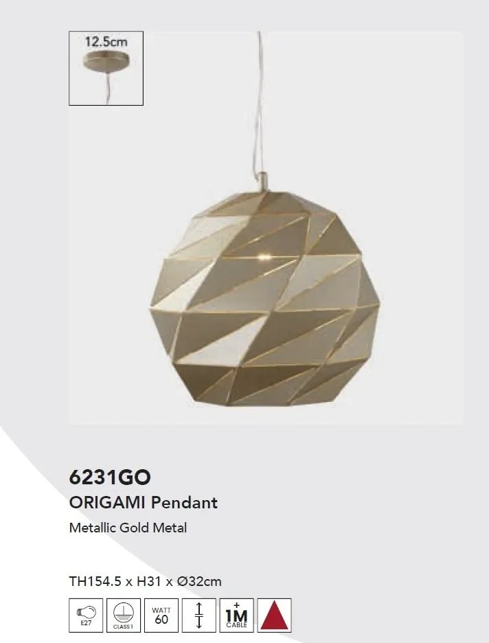 Lustra/Pendul din metal design decorativ Origami