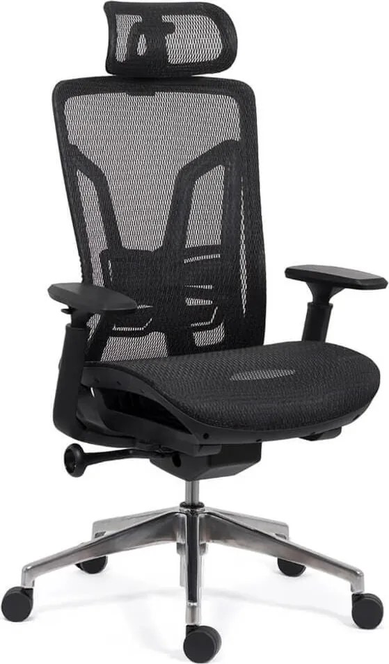 Scaun ergonomic SYYT 9506 negru, șezut culisabil și reclinare 135°