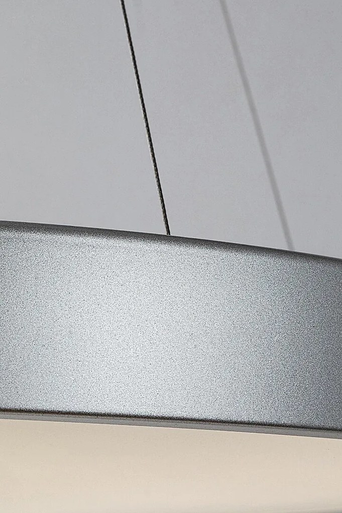 Lustra suspendata LED CCT si telecomanda Tesia 60cm, argintiu