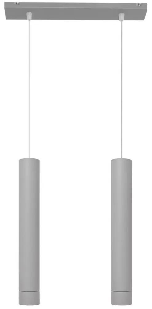 Lustră LED pe cablu TUBA 2xGU10/6,5W/230V gri