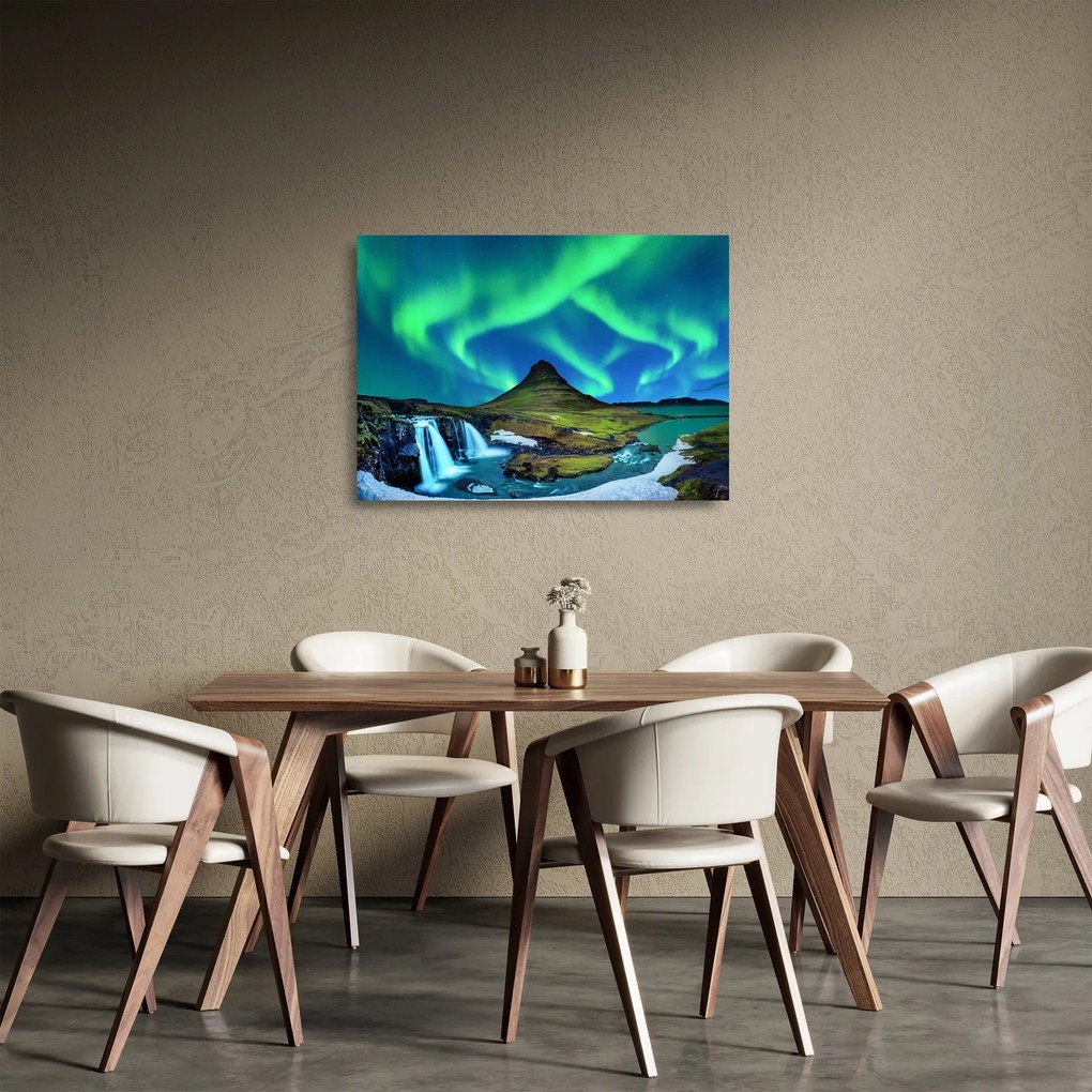 Tablou pe sticlă - Kirkjufell, Islanda (70x50 cm)