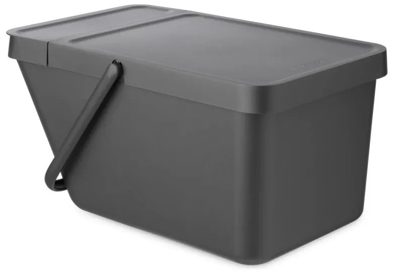 Cos depozitare sau reciclare Brabantia Sort&Go 1006310, 20 L, 22,5x45x28 cm, Stivuibil, Plastic, Gri închis