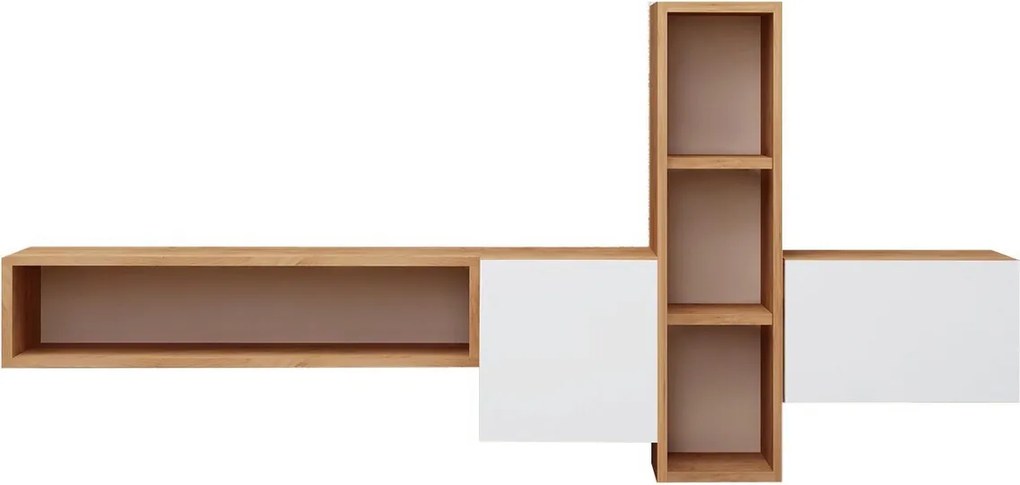 Comoda TV, Hanah Home, Kumkuat, Stejar / Alb