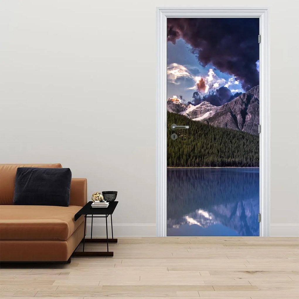 Fototapet pentru ușă - Lac și munți (95x205cm)
