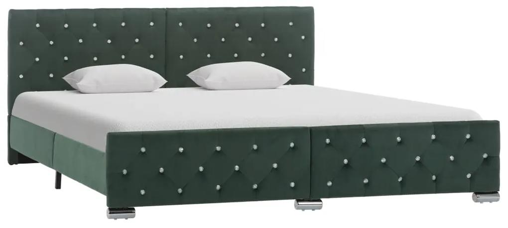 286816 vidaXL Cadru de pat, verde închis, 180 x 200 cm, material textil