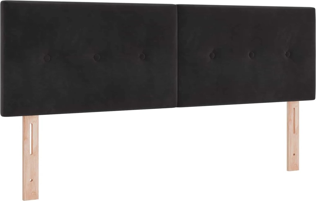 vidaXL Tăblie LED cu benzi LED Manual Negru 160 cm Catifea