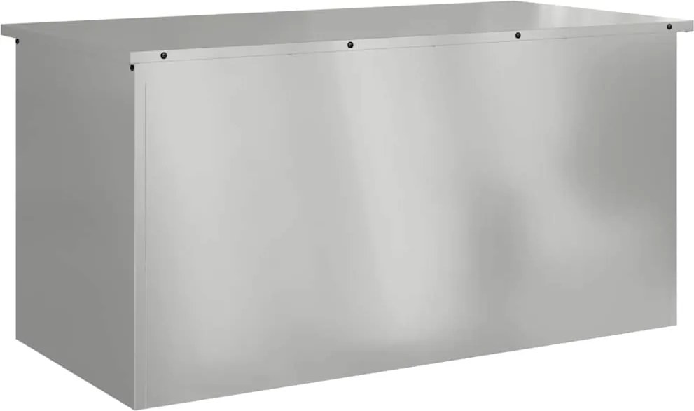 vidaXL Cutie de depozitare exterioară Argintiu 100 x 50,5 x 50 cm Oțel