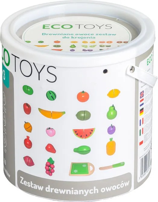 Set tăietor de fructe din lemn, 20 de bucăți