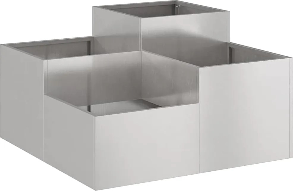 vidaXL Vază pentru Grădină Argintiu 100 x 100 x 48 cm Oțel inoxidabil