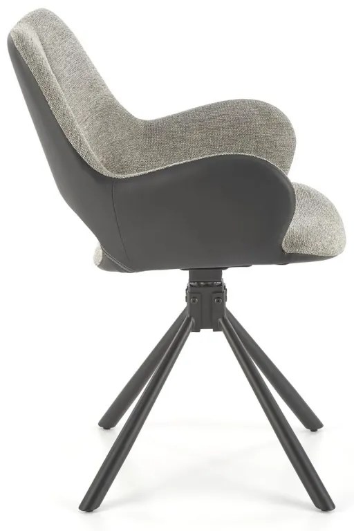 Scaun tapitat K494 gri/negru