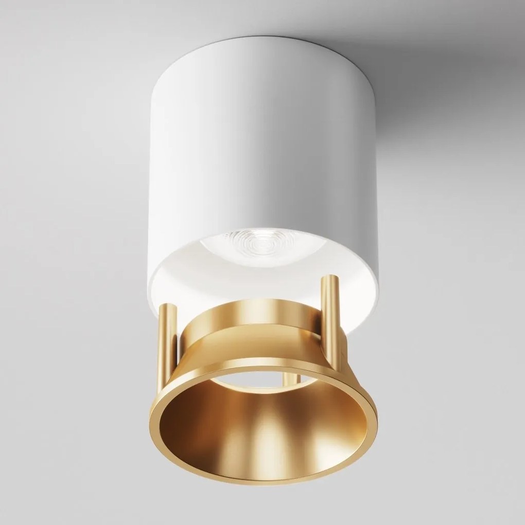 Spot LED aplicat, plafoniera dimabil design tehnic Alfa alb 7cm, 4000K