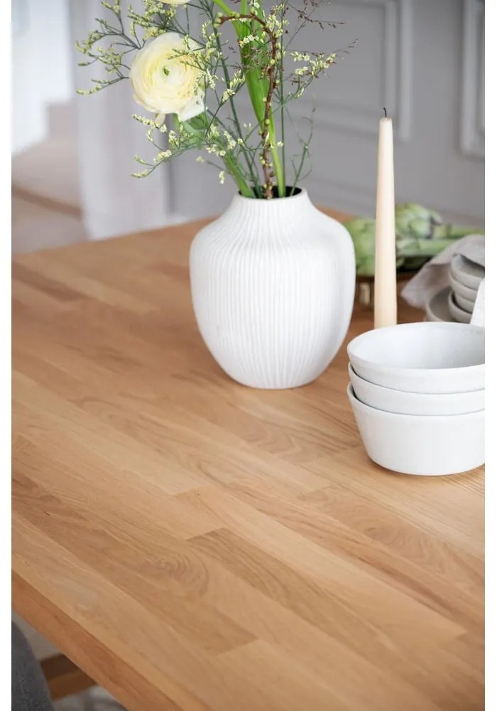 Masă de dining din lemn de stejar lustruit Rowico Brooklyn, 170 x 95 cm