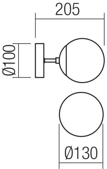 Redo 01-2175 - Aplica de perete SEMIA 1xE14/28W/230V, neagră/fumurie
