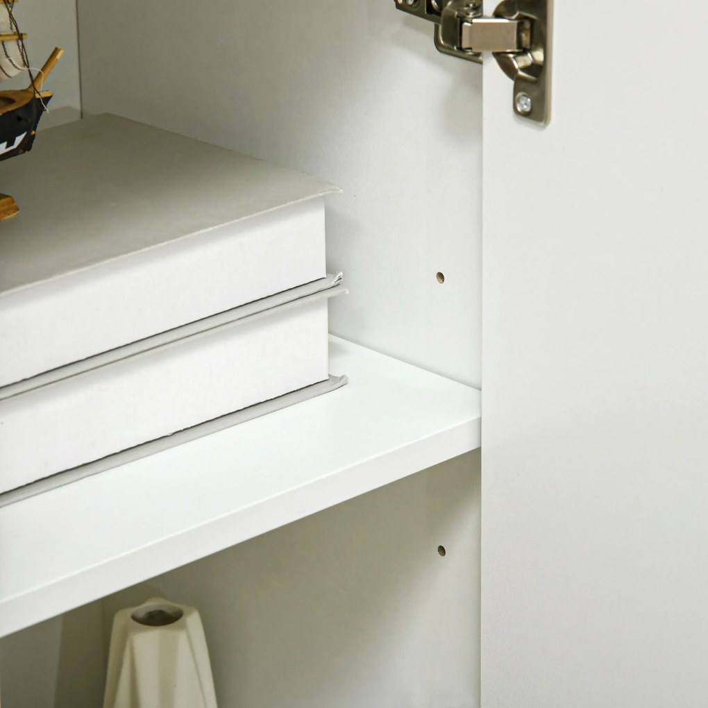 Bufet HOMCOM Alb 90x80 PAL-Pin | Aosom Romania