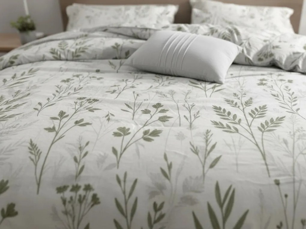 Lenjerie de pat din bumbac Renforcé LEAFORA albă Dimensiune lenjerie de pat: 70 x 90 cm | 140 x 200 cm