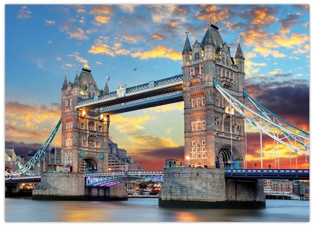 Tablou pe sticlă - Tower Bridge, Londra, Anglia (70x50 cm)